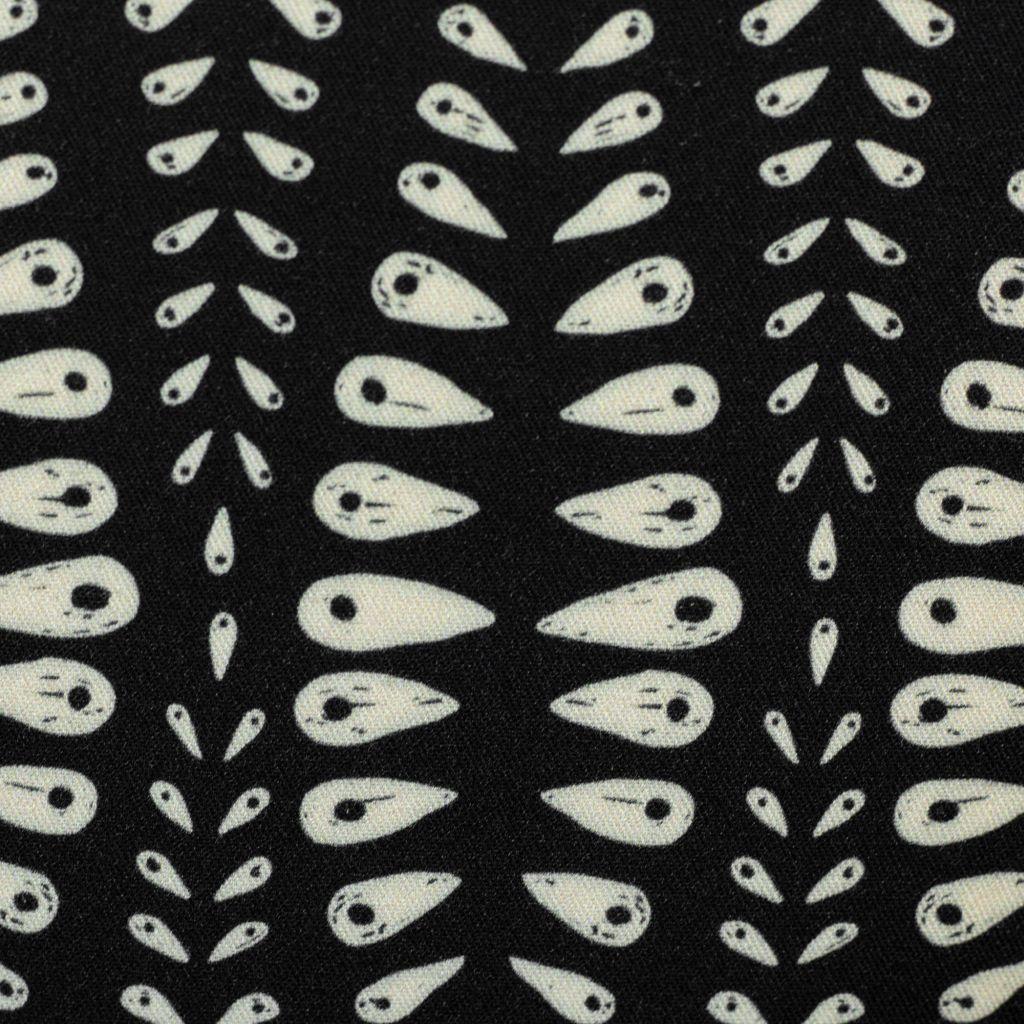 Viskosetwill Druck Weizenkörner schwarz ecru - Bienvenido